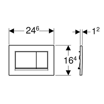 Geberit 115.883.KK.1 - Bedieningsplaat Sigma30 24,6x16,4 cm wit/goud