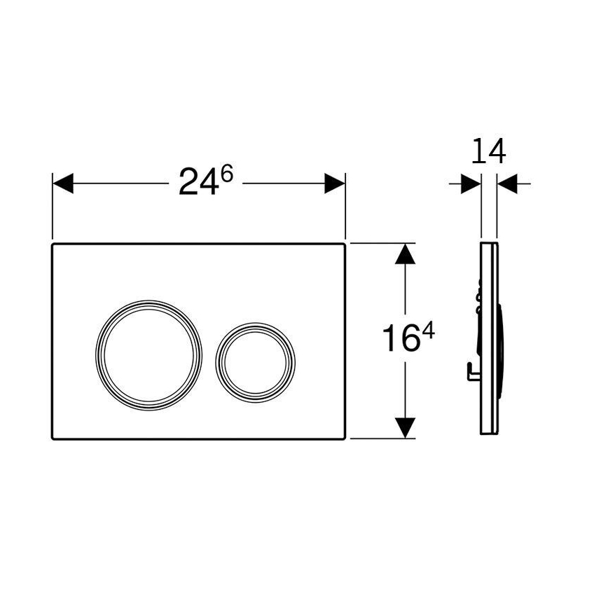 Geberit 115.884.JL.1 - Plaque de commande Sigma50 24,6 x 16,4 cm gris sable/chrome brillant