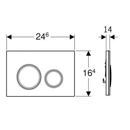 Geberit 115.884.SI.1 - Bedieningsplaat Sigma50 24,6x16,4 cm wit/glanzend chroom