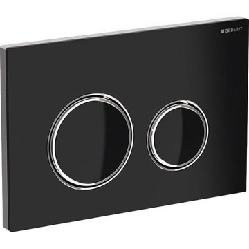 Geberit 115.884.SJ.1 - Plaque de commande Sigma50 24,6x16,4 cm noir/chrome brillant