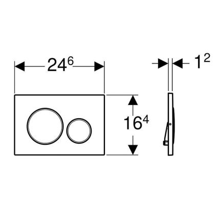 Geberit 115.889.SN.1 - Plaque de commande Sigma20 24,6x16,4 cm en inox