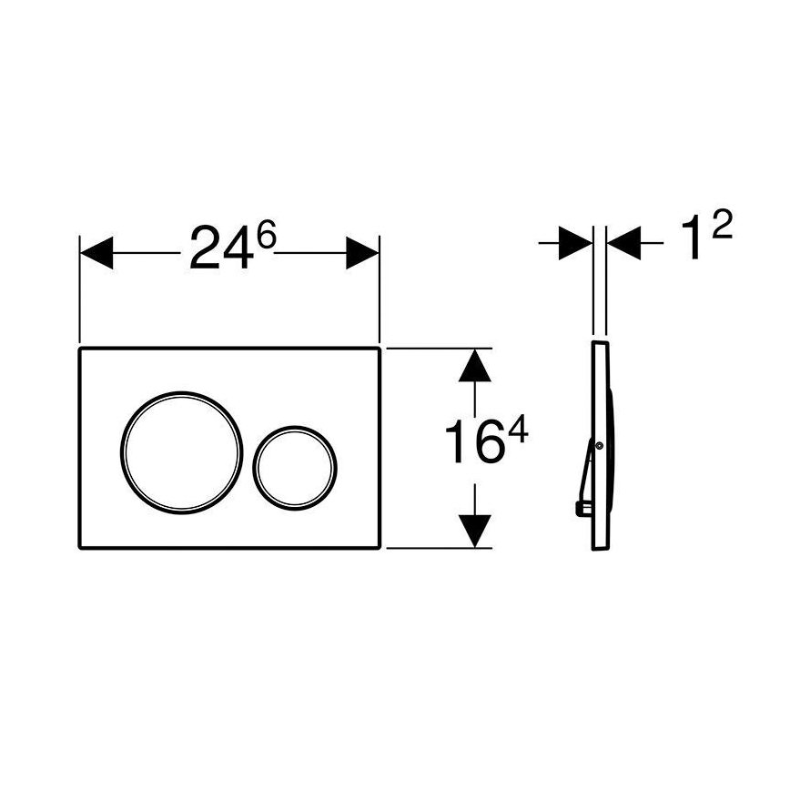 Geberit 115.889.SN.1 - Plaque de commande Sigma20 24,6x16,4 cm en inox