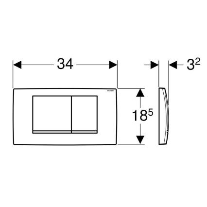 Geberit 115.899.KH.1 - Bedieningsplaat Twinline30 34x18,5 cm glanzend chroom/mat chroom