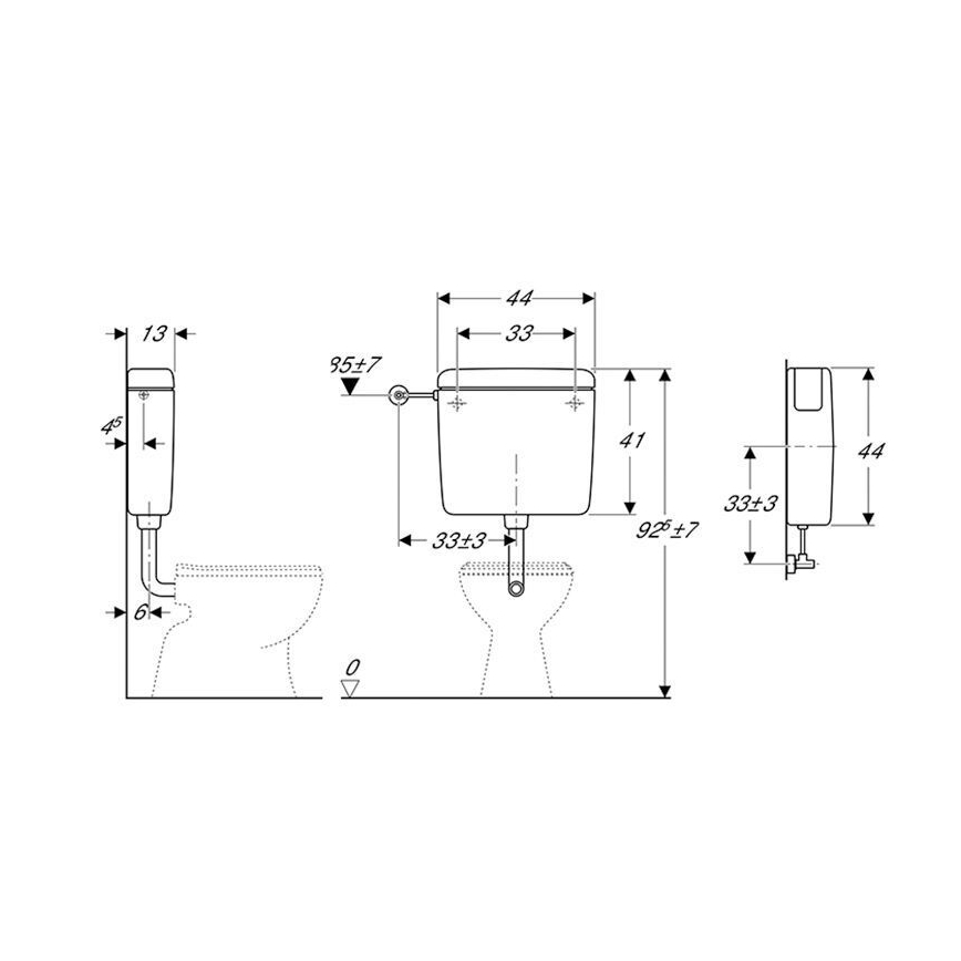 Geberit 127.000.11.1 - Inbouwreservoir AP127 6/9 l alpenwit