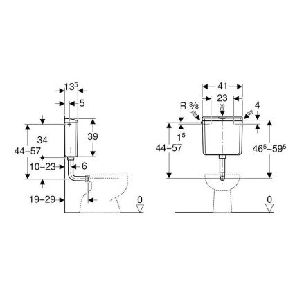 Geberit 136.610.11.1 - Inbouwreservoir AP110 6/9 l alpenwit