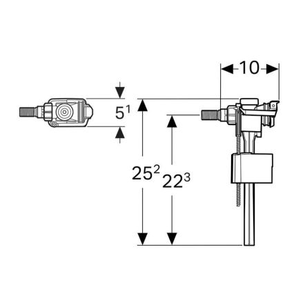 Geberit 136.702.00.3 - Soupape de remplissage pour réservoirs de chasse apparents Type 333