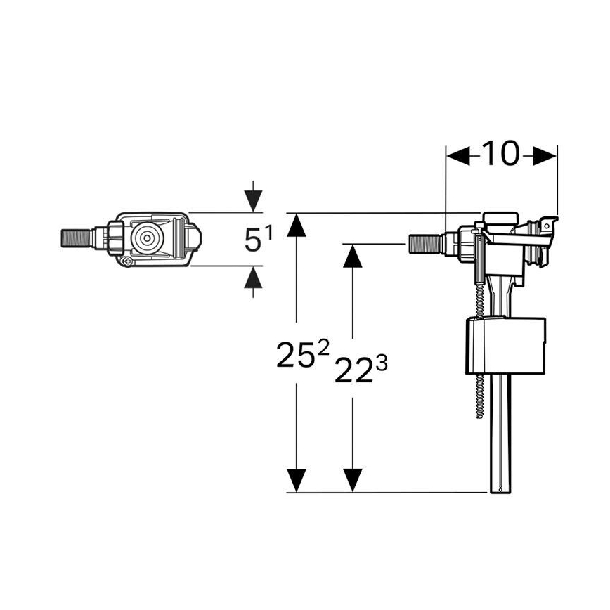 Geberit 136.702.00.3 - Soupape de remplissage pour réservoirs de chasse apparents Type 333