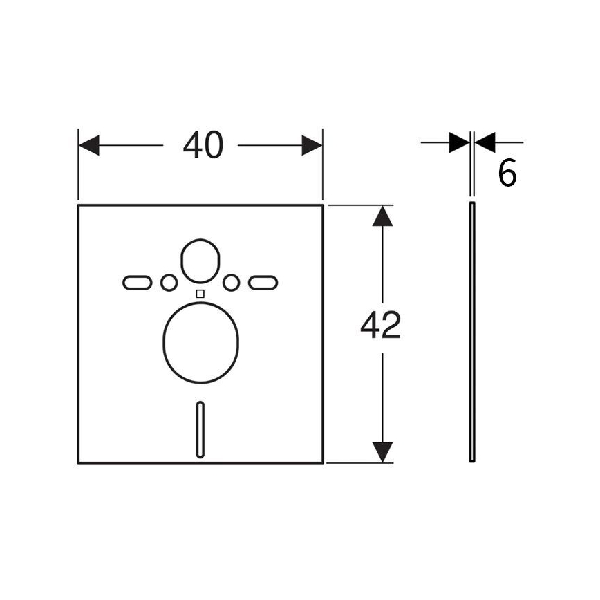 Geberit 156.050.00.1 - Isolerende onderlegplaat voor hangend toilet en bidet 40 x 42 cm wit
