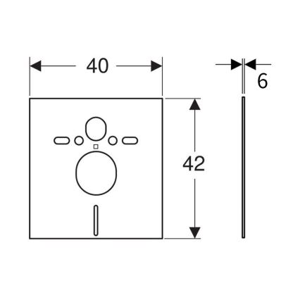 Geberit 156.050.00.1 - Plaque d'isolation blanche pour WC et bidet suspendus 40 x 42 cm
