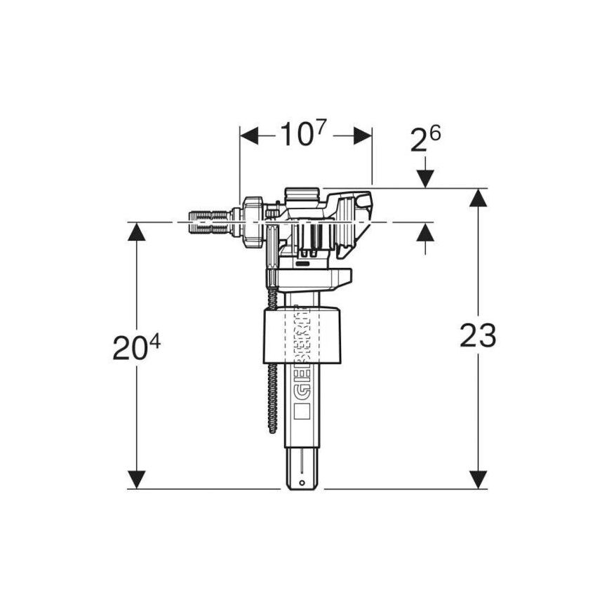 Geberit 243.886.00.5 - Robinet de remplissage pour réservoirs de chasse encastrés sous enduit Type 383