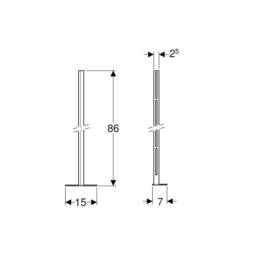Geberit 457.872.26.1 - Kit de montants Kombifix avec plaque de base, 2 pièces