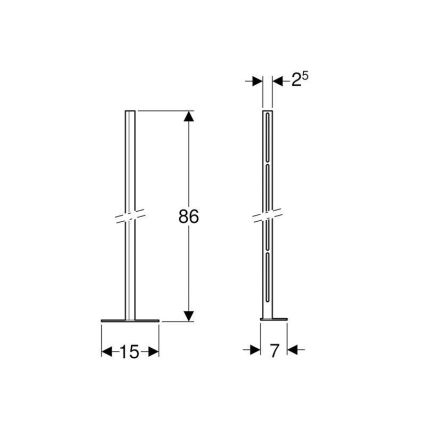 Geberit 457.872.26.1 - Kombifix set van staanders met voetplaat, 2 stuks