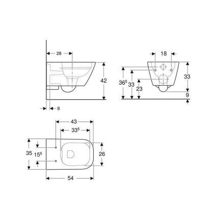 Geberit 500.208.01.1 - WC suspendu Rimfree Smyle Square céramique/blanc