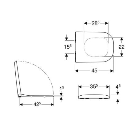 Geberit 500.235.01.1 - wc-bril Smyle duroplast/wit