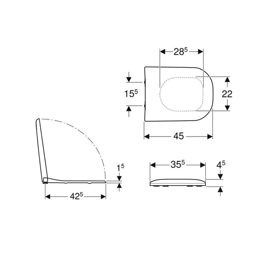 Geberit 500.236.01.1 - Abattant WC SoftClose Smyle duroplast/blanc