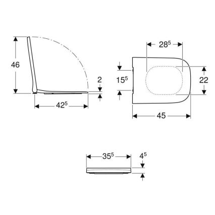 Geberit 500.237.01.1 - Toiletzitting SoftClose Smyle Square duroplast/wit