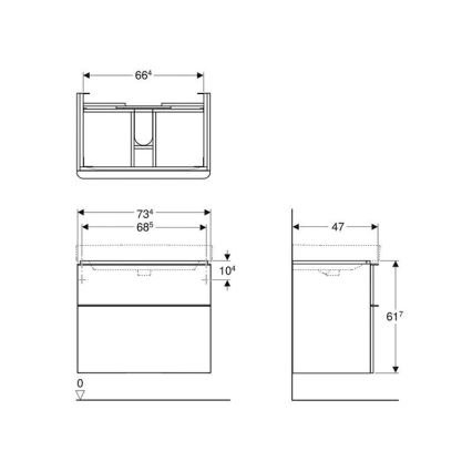 Geberit 500.353.00.1 - Meuble sous-lavabo Smyle Square 61,7 x 73,4 cm blanc