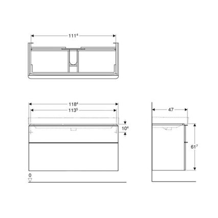 Geberit 500.355.JL.1 - Meuble sous-vasque Smyle Square 61,7x118,4 cm sable