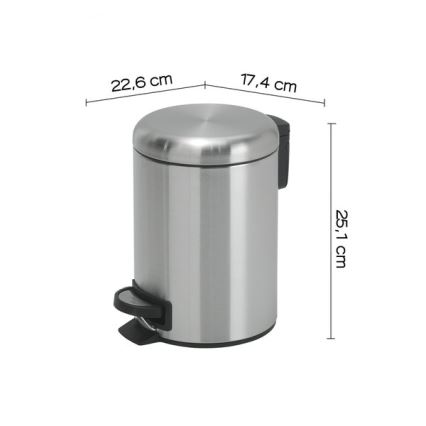 Gedy - Afvalemmer POTTY 3 l met softclose, rvs