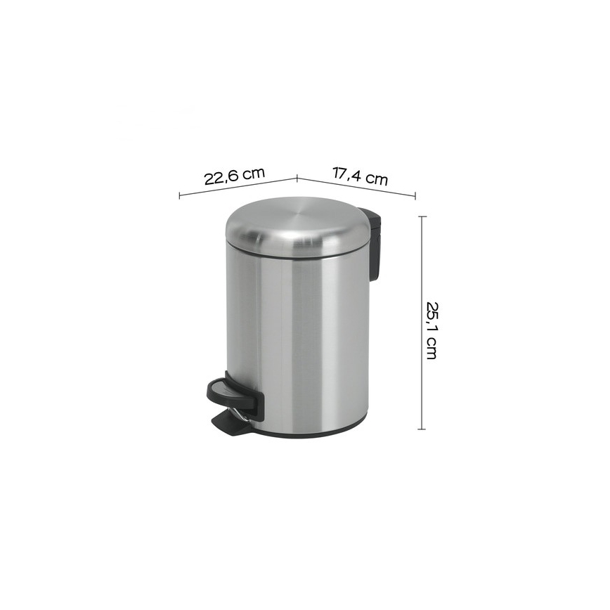 Gedy - Afvalemmer POTTY 3 l met softclose, rvs