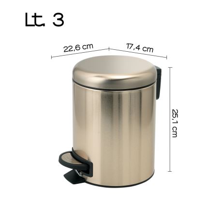 Gedy - Afvalemmer POTTY 3 l Soft Close mat goud