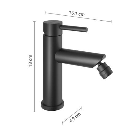 Gedy - Bidetkraan COMO 18 cm mat zwart