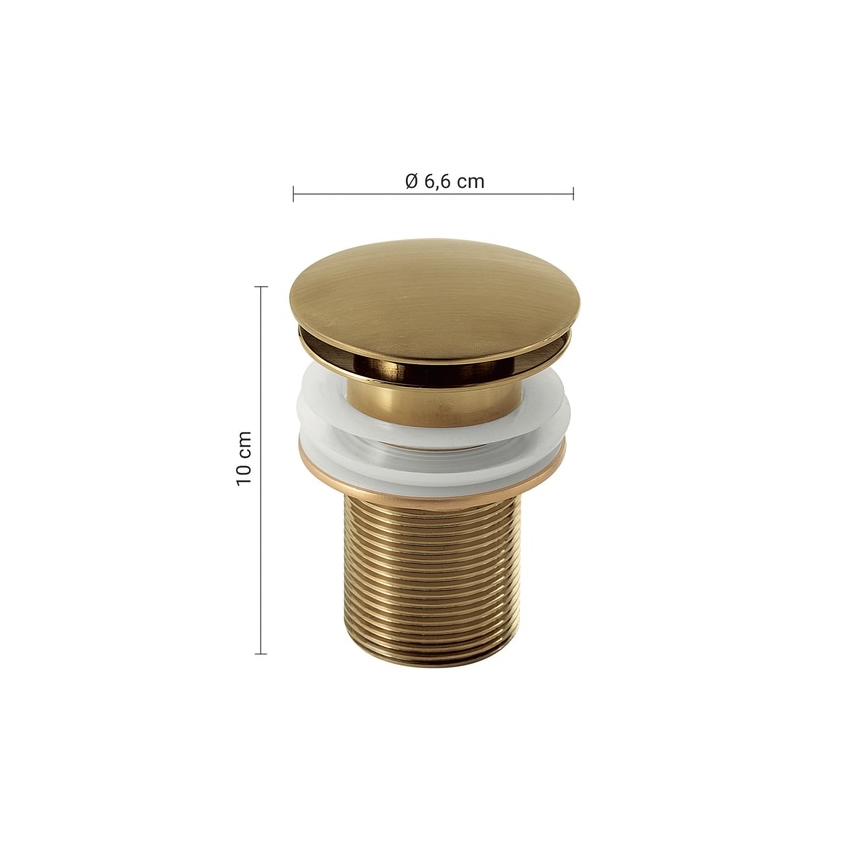 Gedy - Bonde de lavabo Clic-clac Ø 6,6 cm dorée