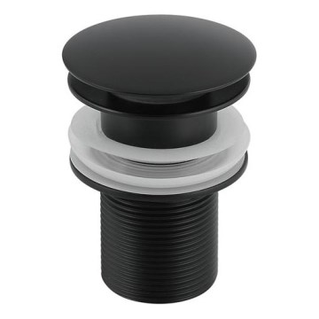 Gedy - Bonde pour lavabo CLICK-CLACK, Ø 6,6 cm, finition noir mat