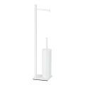 Gedy - Brosse WC sur pied avec porte-rouleau TRILLY blanc mat