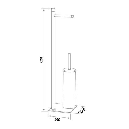 Gedy - Brosse WC sur pied avec porte-rouleau TRILLY chromé brillant