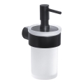 Gedy - Distributeur de savon mural PIRENEI 110 ml verre opalin/noir mat