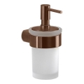 Gedy - Distributeur de savon mural PIRENEI 140 ml, verre opalin finition bronze