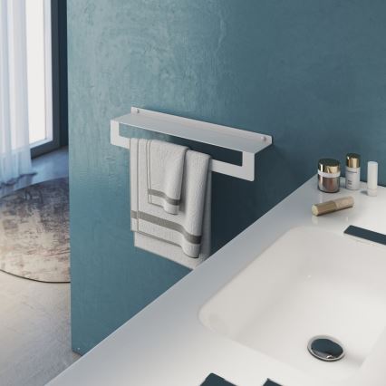 Gedy - Étagère avec porte-serviettes CLEO 50 cm, blanc mat