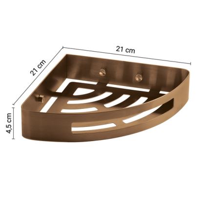 Gedy - Étagère d'angle pour douche PIRENEI bronzée