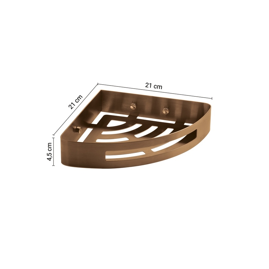 Gedy - Étagère d'angle pour douche PIRENEI bronzée