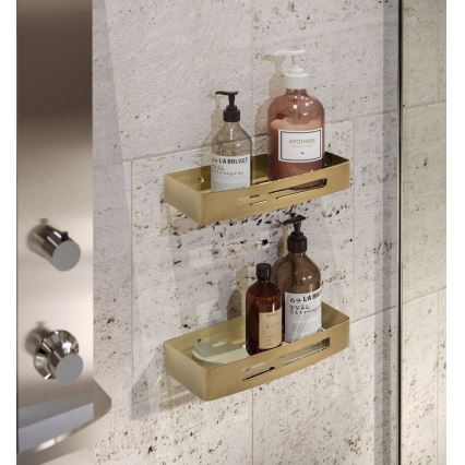 Gedy - Étagère murale pour douche SMART 30x12,8 cm dorée mate