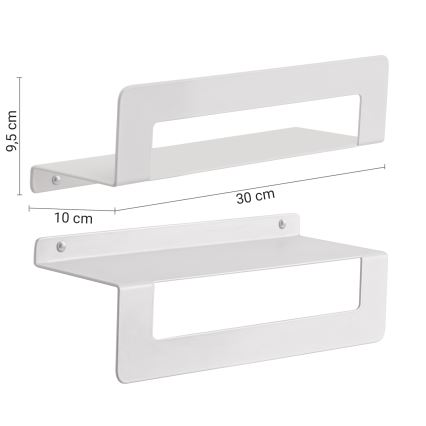 Gedy - Étagère porte-serviettes CLEO 30 cm, blanc mat