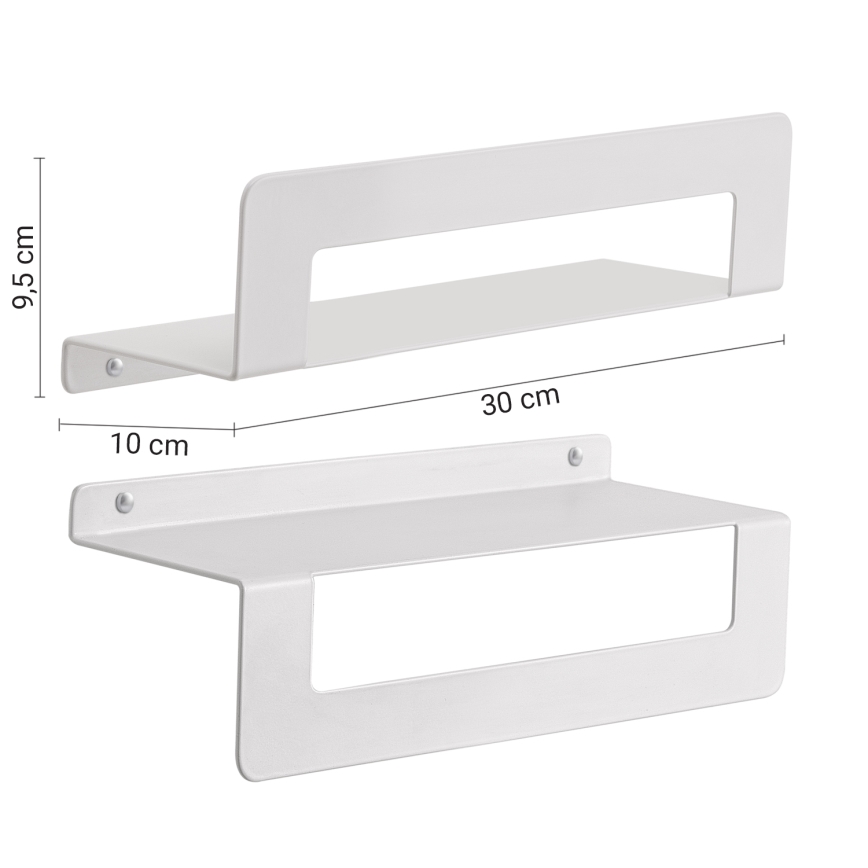 Gedy - Étagère porte-serviettes CLEO 30 cm, blanc mat