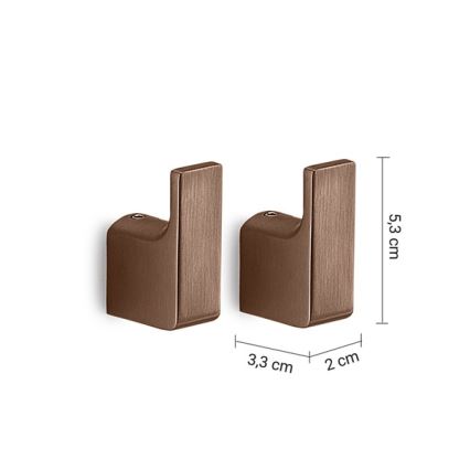 Gedy - Lot de 2 crochets muraux PIRENEI bronze
