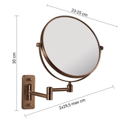 Gedy - Miroir mural de maquillage GAIA, finition bronze
