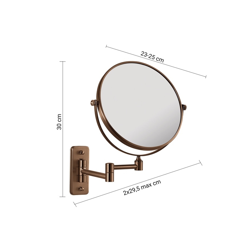 Gedy - Miroir mural de maquillage GAIA, finition bronze