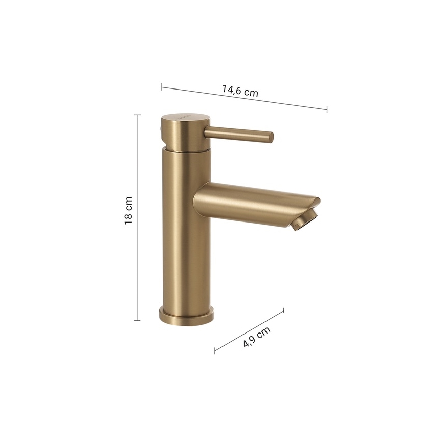 Gedy - Mitigeur de lavabo GARDA 18 cm doré