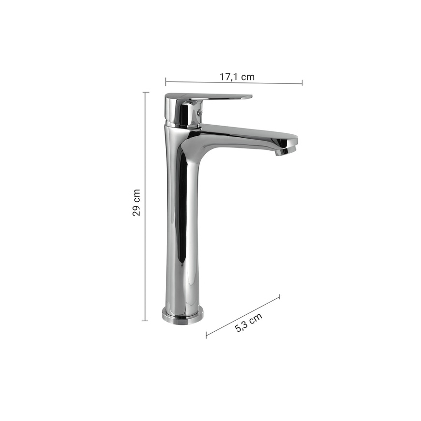 Gedy - Mitigeur pour lavabo COMO 29 cm, chrome brillant