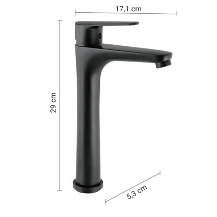 Gedy - Mitigeur pour lavabo COMO 29 cm noir mat