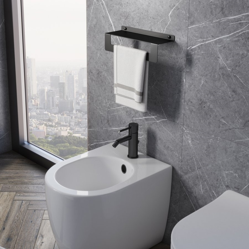 Gedy - Plank met handdoekhaak CLEO 50 cm mat zwart