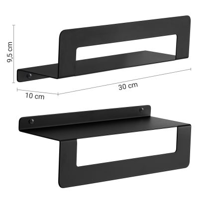Gedy - Plank met handdoekhouder CLEO 30 cm mat zwart