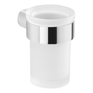 Gedy - Porte-brosse à dents mural PIRENEI blanc de lait verre/chrome brillant