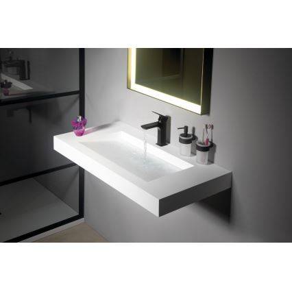 Gedy - Porte-brosse à dents mural PIRENEI blanc de lait verre/noir