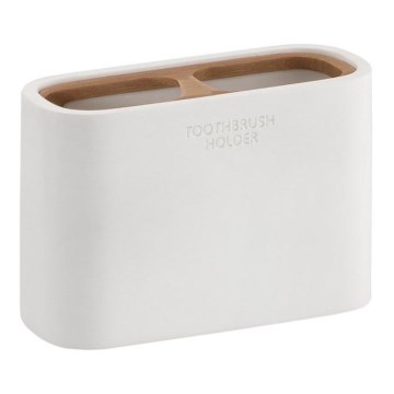 Gedy - Porte-brosse à dents NINFEA blanc/bambou
