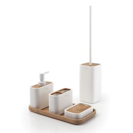 Gedy - Porte-brosse à dents NINFEA blanc/bambou